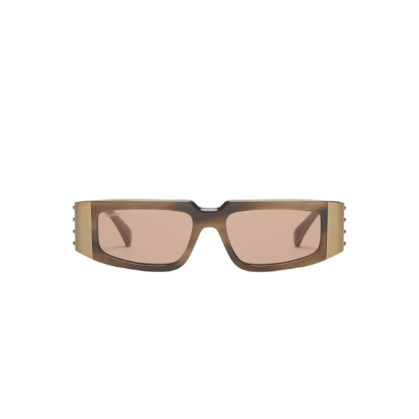Max Mara Brioso Mask Sunglasses in Beige Shaded | Sunglasses | Luxury Shoes 