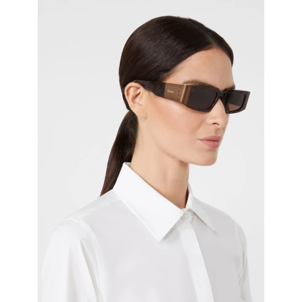 Max Mara Brioso Mask Sunglasses in Tawny Bronze Brown | Sunglasses | Luxury Shoes 