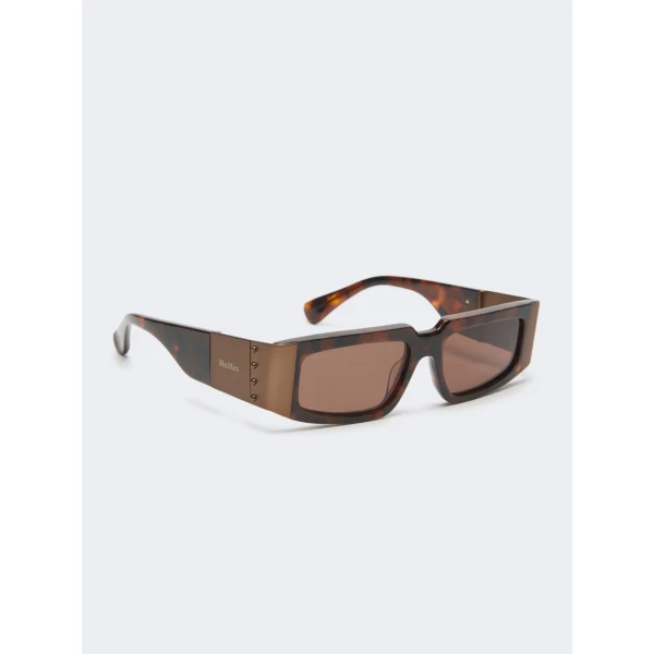 Max Mara Brioso Mask Sunglasses in Tawny Bronze Brown | Sunglasses | Luxury Shoes 