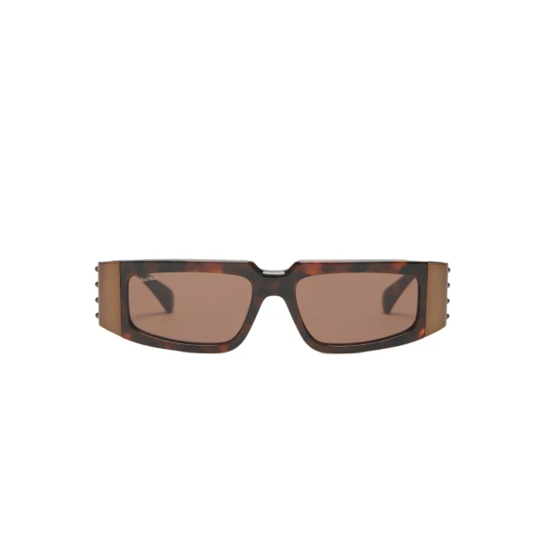 Max Mara Brioso Mask Sunglasses in Tawny Bronze Brown | Sunglasses | Luxury Shoes 