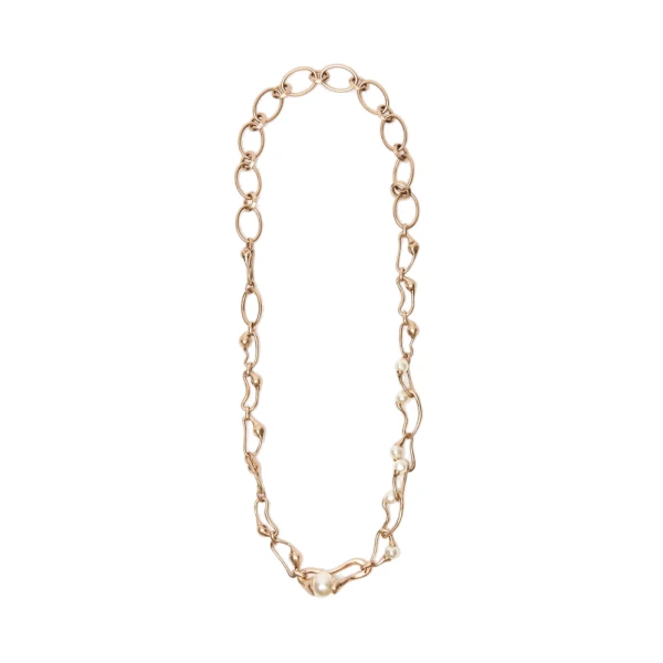 Max Mara Bronte Bead and Chain Necklace in Gold | Necklace | Luxury Shoes 