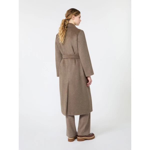 Max Mara Bronte Long Wool and Alpaca Teddy Coat in Marron Glace | Wool Coat | Luxury Shoes 