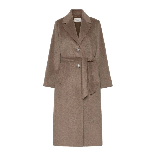 Bronte Long Wool and Alpaca Teddy Coat in Marron Glace