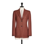 Max Mara Bronte Single-Breasted Cashmere Foule Blazer in Brick Red | Blazers | Luxury Shoes 