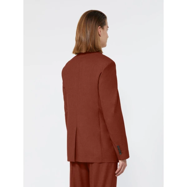 Max Mara Bronte Single-Breasted Cashmere Foule Blazer in Brick Red | Blazers | Luxury Shoes 