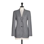 Max Mara Bronte Single-Breasted Cashmere Foule Blazer in Medium Grey | Blazers | Luxury Shoes 