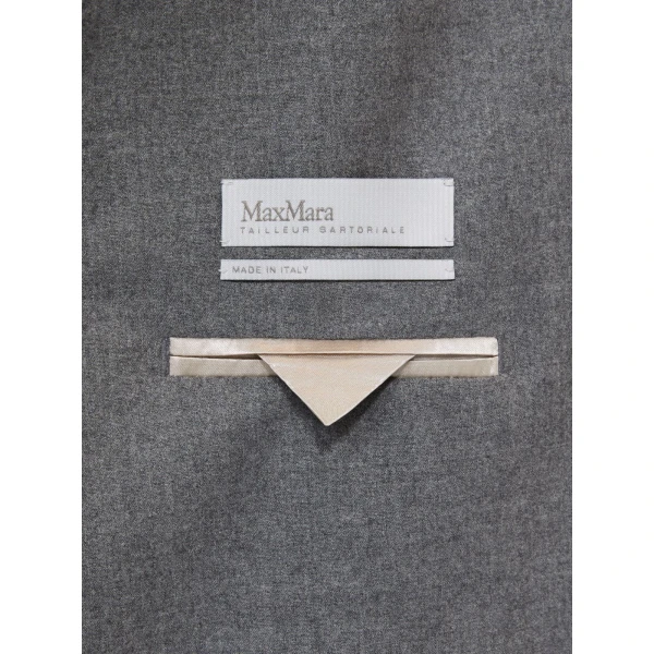 Max Mara Bronte Single-Breasted Cashmere Foule Blazer in Medium Grey | Blazers | Luxury Shoes 