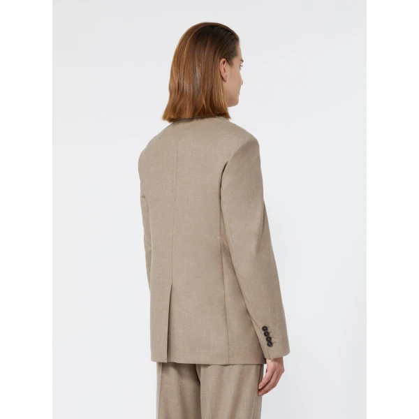 Max Mara Bronte Single-Breasted Cashmere Foule Blazer in Turtledove | Blazers | Luxury Shoes 