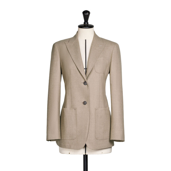 Max Mara Bronte Single-Breasted Cashmere Foule Blazer in Turtledove | Blazers | Luxury Shoes 