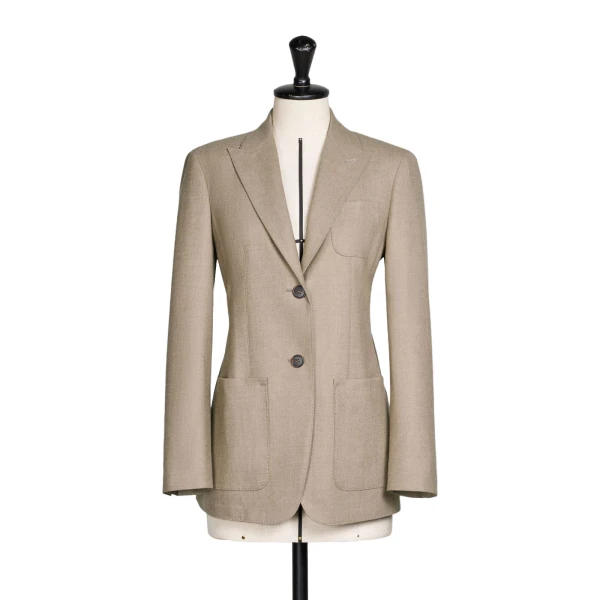 Bronte Single-Breasted Cashmere Foule Blazer in Turtledove