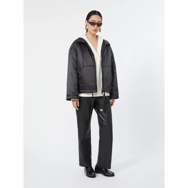 Max Mara Buona Technical Jersey Hooded Sweatshirt in Natural | Sweaters | Luxury Shoes 
