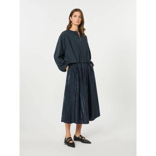 Max Mara Butterfly Short Taffeta Jacket in Navy | Blazers | Luxury Shoes 