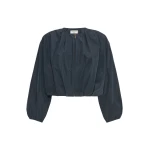 Max Mara Butterfly Short Taffeta Jacket in Navy | Blazers | Luxury Shoes 