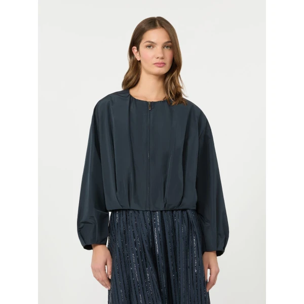 Max Mara Butterfly Short Taffeta Jacket in Navy | Blazers | Luxury Shoes 