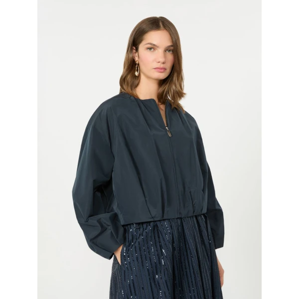 Max Mara Butterfly Short Taffeta Jacket in Navy | Blazers | Luxury Shoes 