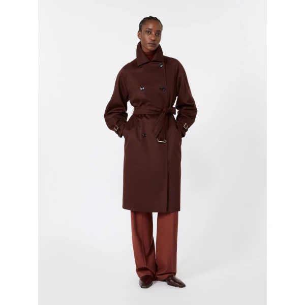 Max Mara Cabina Cashmere Broadcloth Trench Coat in Rust | Trench Coat | Luxury Shoes 
