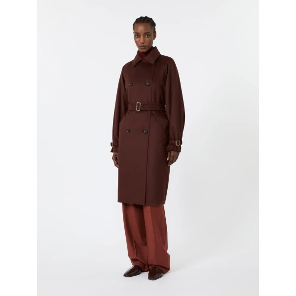 Max Mara Cabina Cashmere Broadcloth Trench Coat in Rust | Trench Coat | Luxury Shoes 