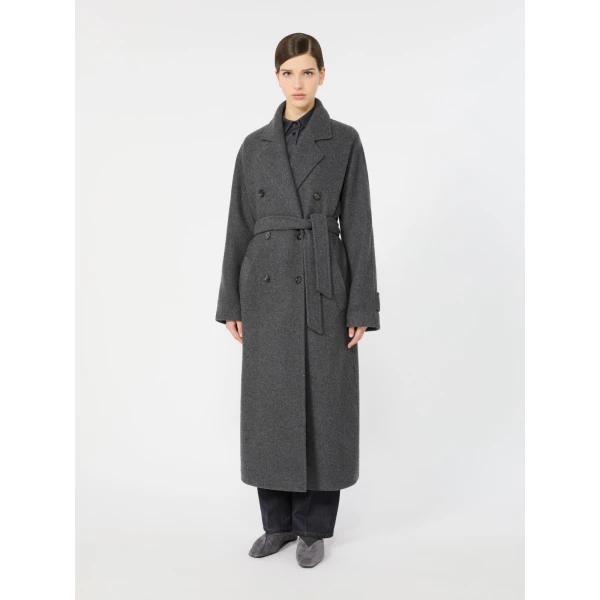 Max Mara Cadmio Oversized Cashmere Jersey Coat in Dark Grey | Coats | Luxury Shoes 