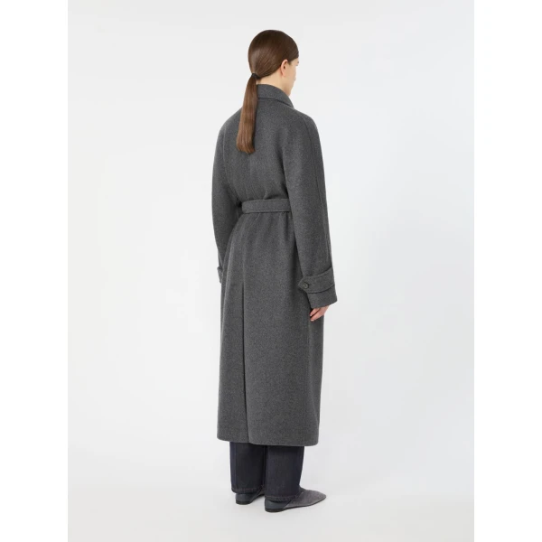 Max Mara Cadmio Oversized Cashmere Jersey Coat in Dark Grey | Coats | Luxury Shoes 