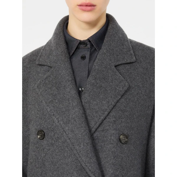 Max Mara Cadmio Oversized Cashmere Jersey Coat in Dark Grey | Coats | Luxury Shoes 