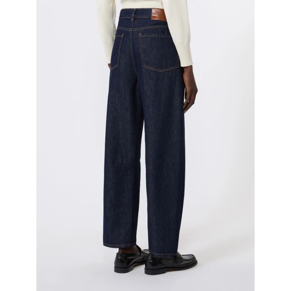 Max Mara Caduca Barrel Leg Jeans in Navy | Denim | Luxury Shoes 