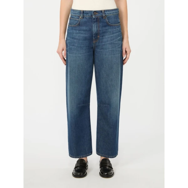 Max Mara Caduca Barrel Leg Jeans in Navy Style 2 | Denim | Luxury Shoes 