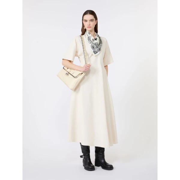 Max Mara Caladio Washed Cotton Maxi Dress in Ecru | Maxi Dresses | Luxury Shoes 