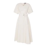 Max Mara Caladio Washed Cotton Maxi Dress in Ecru | Maxi Dresses | Luxury Shoes 