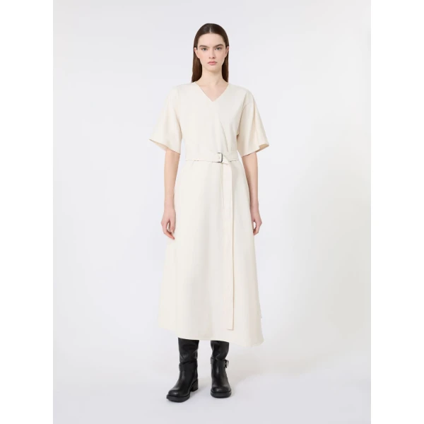 Max Mara Caladio Washed Cotton Maxi Dress in Ecru | Maxi Dresses | Luxury Shoes 