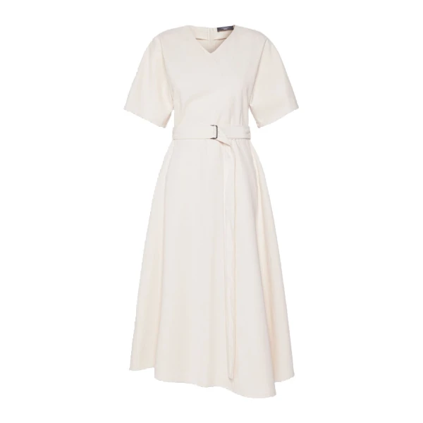 Max Mara Caladio Washed Cotton Maxi Dress in Ecru | Maxi Dresses | Luxury Shoes 
