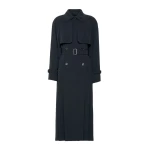 Max Mara Calata Double-Breasted Compact Cady Trench Coat in Midnight Blue | Trench Coat | Luxury Shoes 
