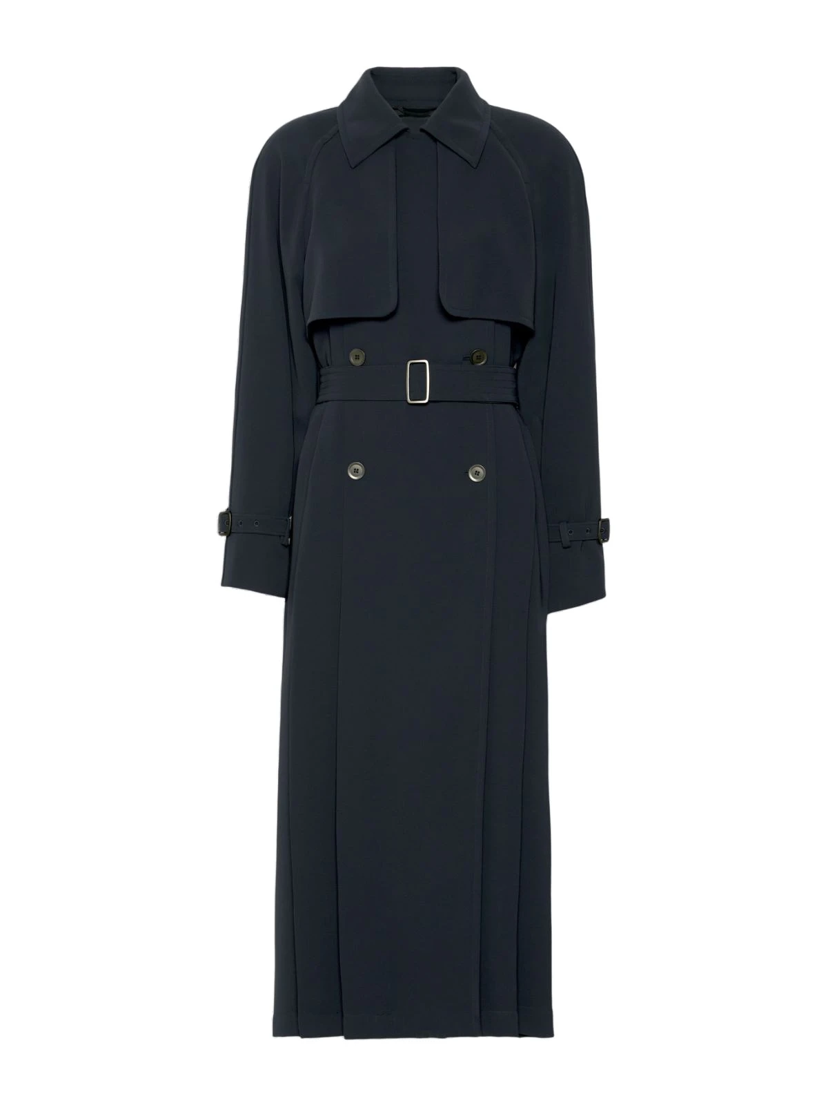 Max Mara Calata Double-Breasted Compact Cady Trench Coat in Midnight Blue Max Mara Calata Double-Breasted Compact Cady Trench Coat in Midnight Blue | Trench Coat | Luxury Shoes
