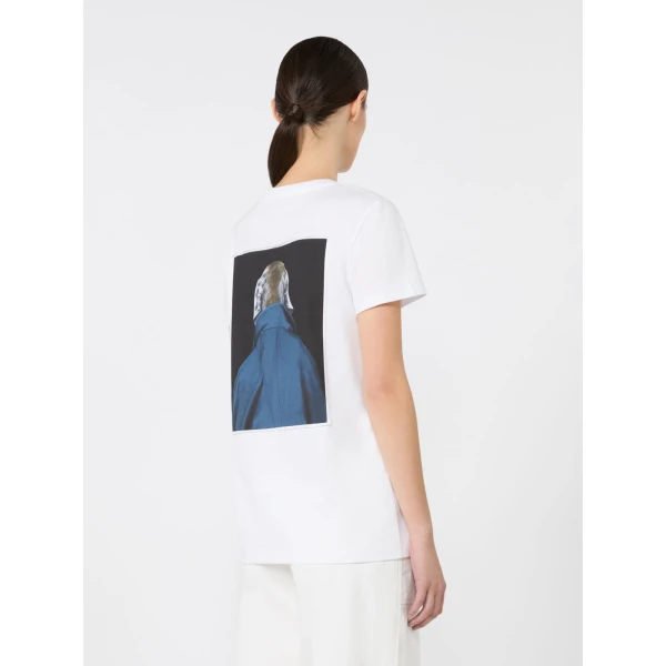 Max Mara Calca William Wegman Print T-Shirt in White | T-shirts | Luxury Shoes 