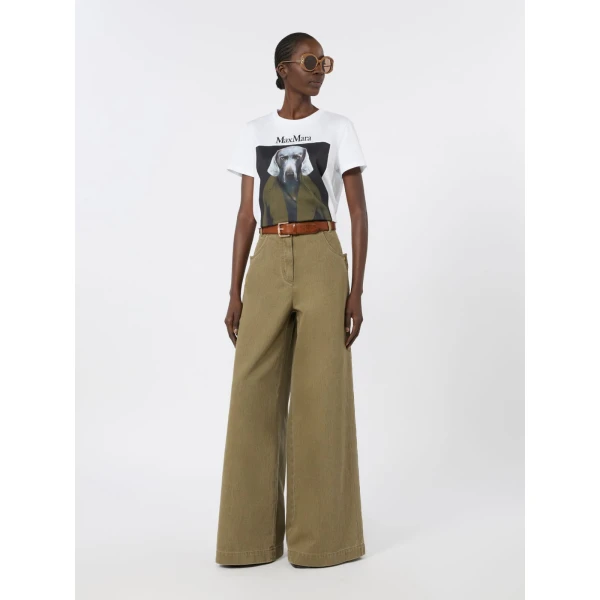 Max Mara Calca William Wegman Print T-Shirt in White Style 2 | T-shirts | Luxury Shoes 