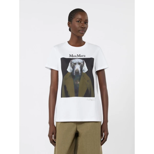 Max Mara Calca William Wegman Print T-Shirt in White Style 2 | T-shirts | Luxury Shoes 
