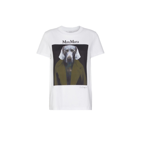 Max Mara Calca William Wegman Print T-Shirt in White Style 2 | T-shirts | Luxury Shoes 