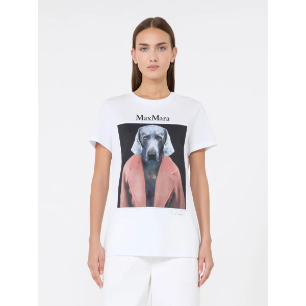 Max Mara Calca William Wegman Print T-Shirt in White Style 3 | T-shirts | Luxury Shoes 