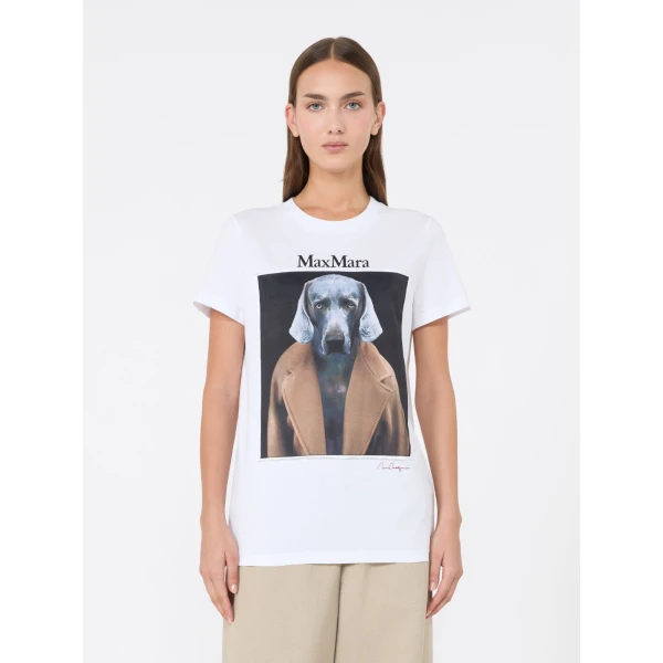 Max Mara Calca William Wegman Print T-Shirt in White Style 4 | T-shirts | Luxury Shoes 