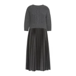 Max Mara Calco Jersey Dress with Wool Cable Jumper in Dark Grey | Midi Dresses | Luxury Shoes 