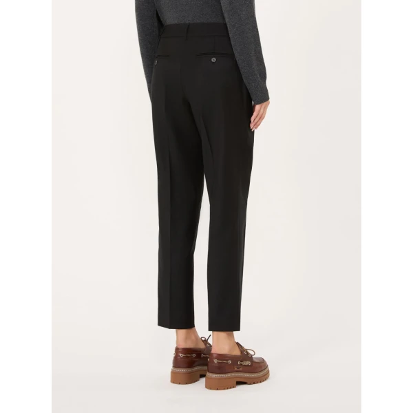 Max Mara Caldaia Stretch Flannel Cropped Trousers in Black | Tailored pants | Luxury Shoes 