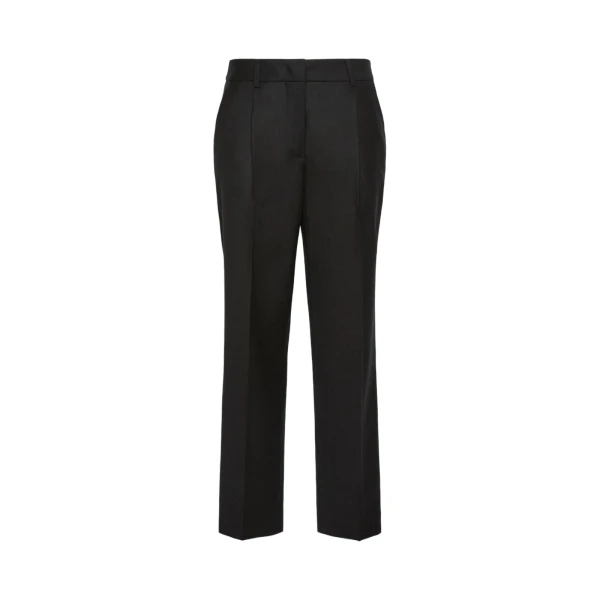 Max Mara Caldaia Stretch Flannel Cropped Trousers in Black | Tailored pants | Luxury Shoes 