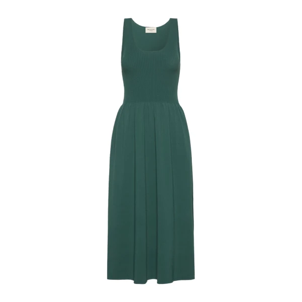 Max Mara Calibri Long Viscose Knit Dress in Green | Maxi Dresses | Luxury Shoes 