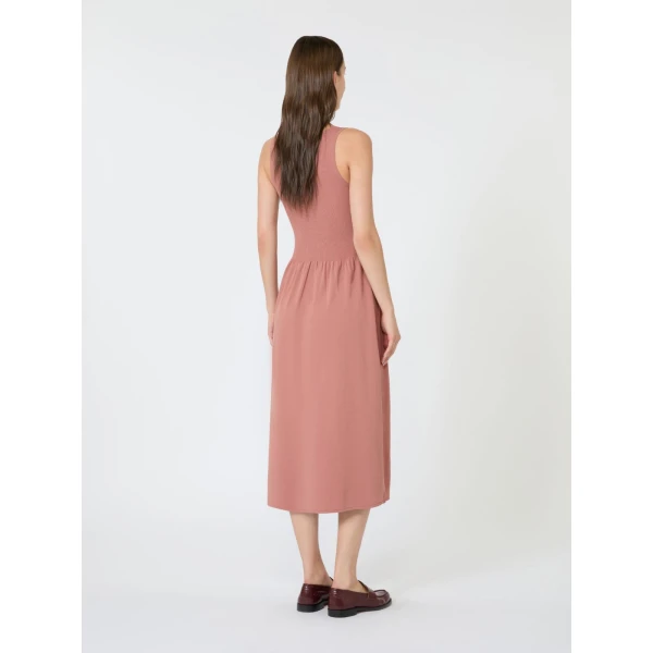 Max Mara Calibri Long Viscose Knit Dress in Terra Cotta | Maxi Dresses | Luxury Shoes 