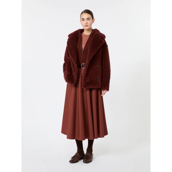 Max Mara Califfo Flared Cashmere Foule Skirt in Brick Red | Maxi Skirts | Luxury Shoes 