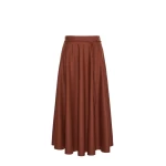 Max Mara Califfo Flared Cashmere Foule Skirt in Brick Red | Maxi Skirts | Luxury Shoes 