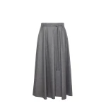 Max Mara Califfo Flared Cashmere Foule Skirt in Medium Grey | Maxi Skirts | Luxury Shoes 