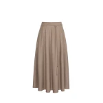 Max Mara Califfo Flared Cashmere Foule Skirt in Sand | Maxi Skirts | Luxury Shoes 