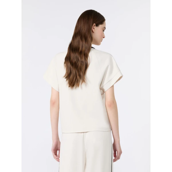 Max Mara Califfo Milano Jersey Boxy T-Shirt in Ivory | T-shirts | Luxury Shoes 