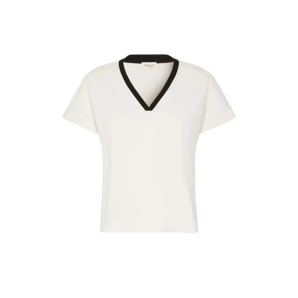 Max Mara Califfo Milano Jersey Boxy T-Shirt in Ivory | T-shirts | Luxury Shoes 