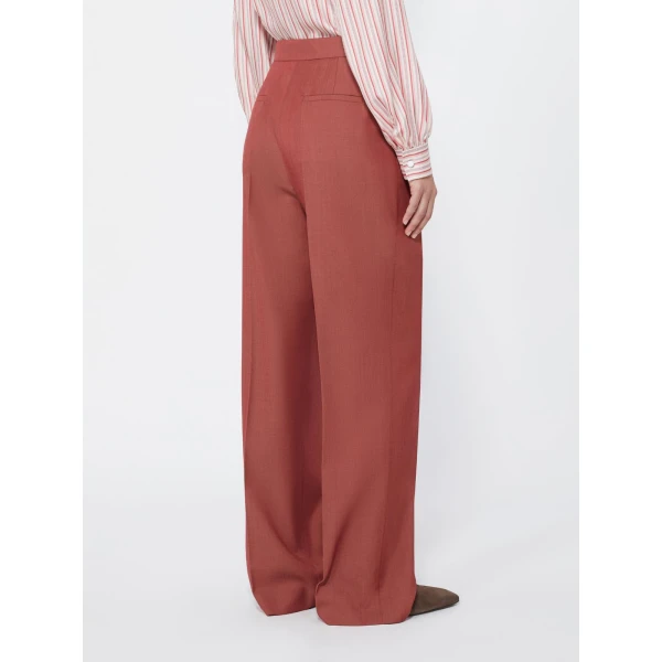Max Mara Calte Wool Gabardine Trousers in Red | Tailored pants | Luxury Shoes 